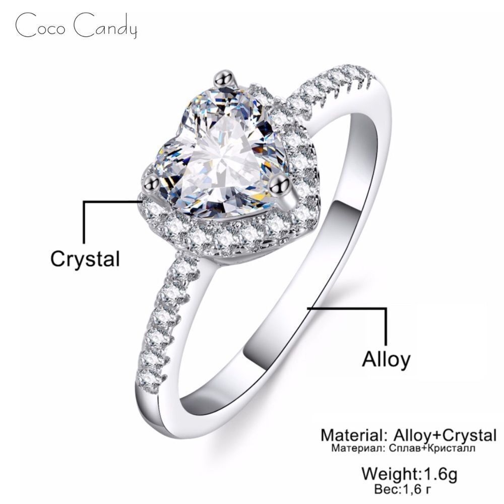 🆕Heart Shaped Crystal Ring - Picture 6 of 7